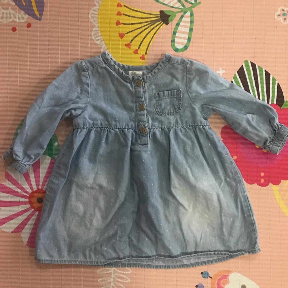 H+M Polkadot Chambray Dress